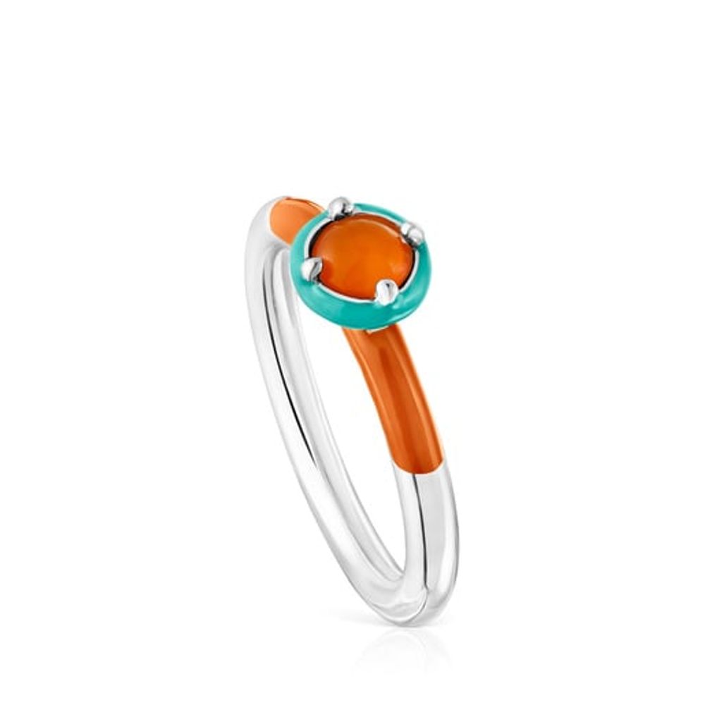 TOUS Silver TOUS Vibrant Colors Ring with carnelian and enamel | Plaza Las  Americas