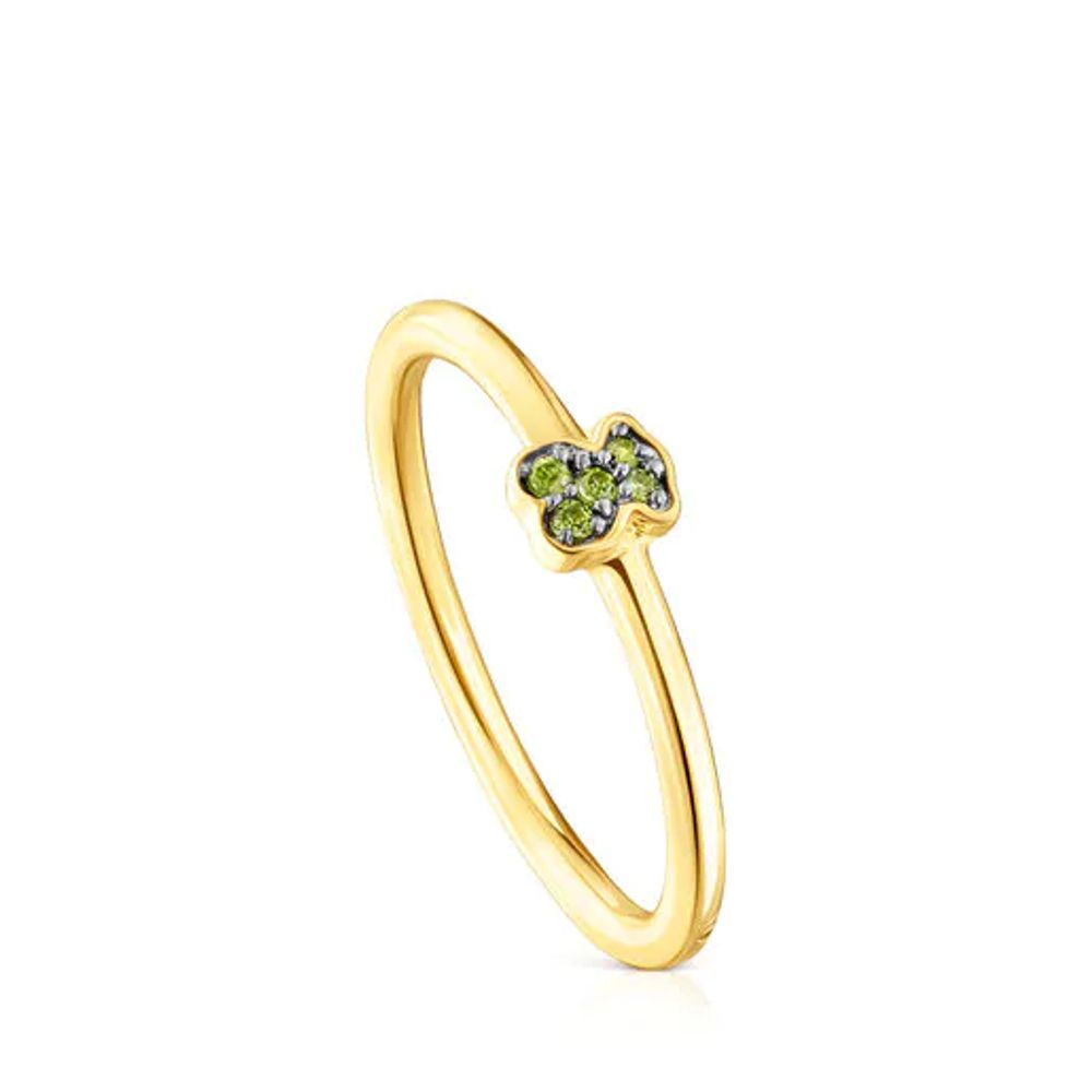 TOUS Silver vermeil TOUS New Motif Ring with chrome diopside bear |  Westland Mall