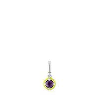 Silver TOUS Vibrant Colors Pendant with amethyst and lime green enamel