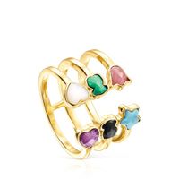 Glory Open Ring Silver Vermeil with Gemstones