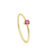Gold TOUS Cool Joy Ring with rhodolite