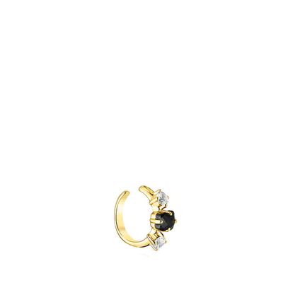 Silver Vermeil Glaring Earcuff with Onyx and Zirconia