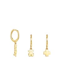 Silver Vermeil TOUS Good Vibes Hooped earring Set