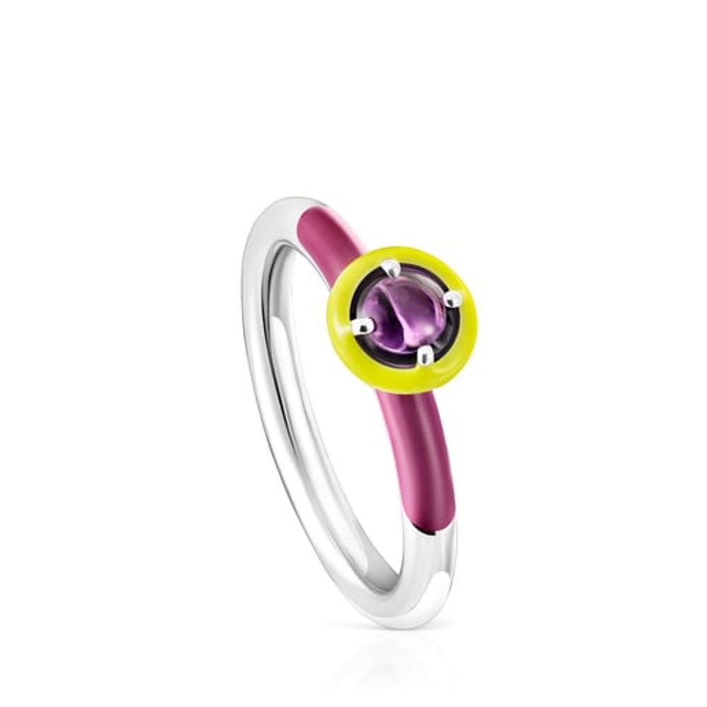 TOUS Silver TOUS Vibrant Colors Ring with amethyst and enamel | Westland  Mall