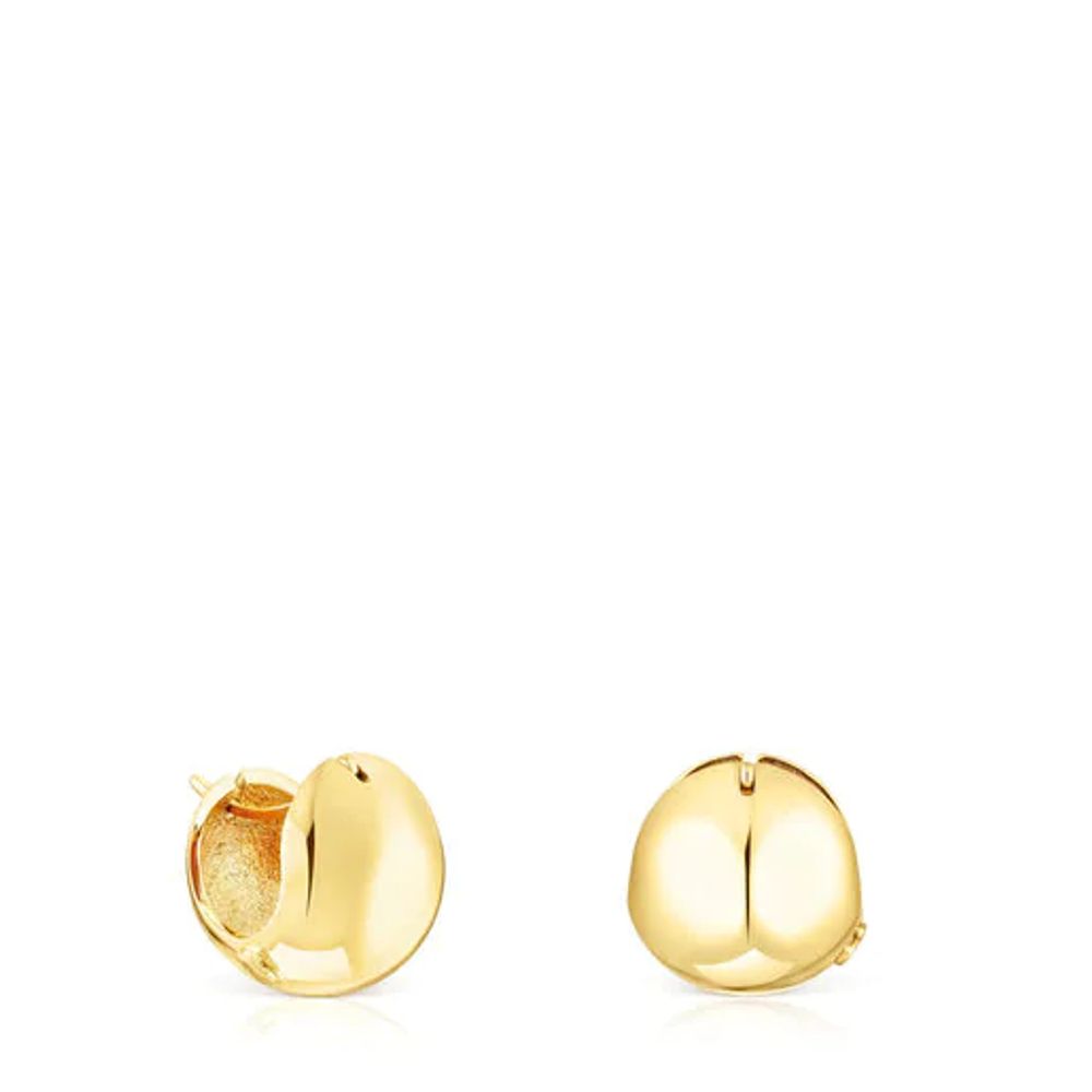 Aretes con baño de oro 18 kt sobre plata bola Plump