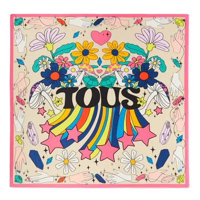 Beige TOUS Magic Flowers Scarf