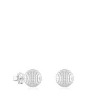 Silver St. Tropez Disco bear ball Earrings mm