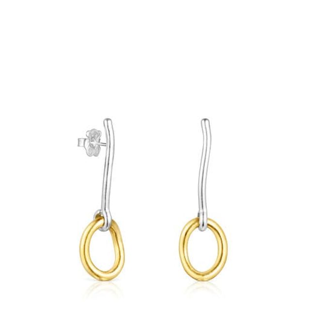 TOUS Two-tone silver vermeil TOUS Hav Earrings with ring | Westland Mall