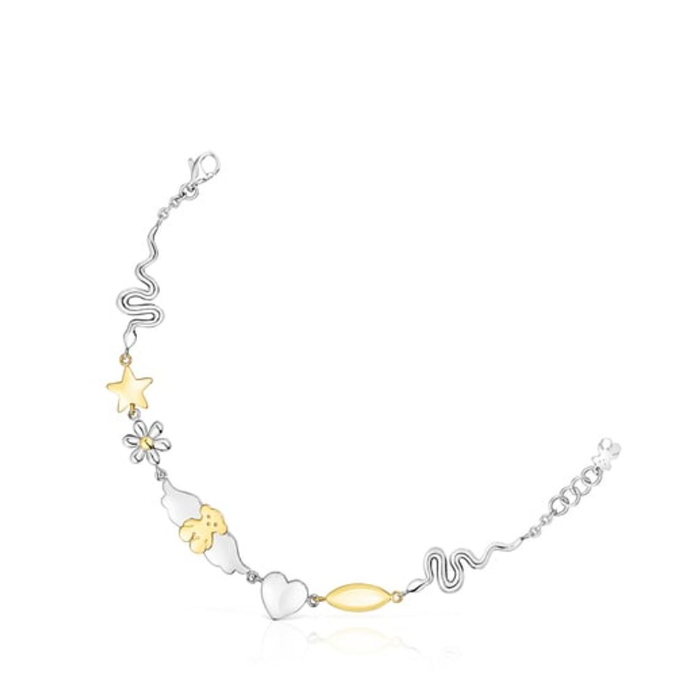 TOUS Gold colored IP Steel Fragile Nature charm Bracelet | Westland Mall