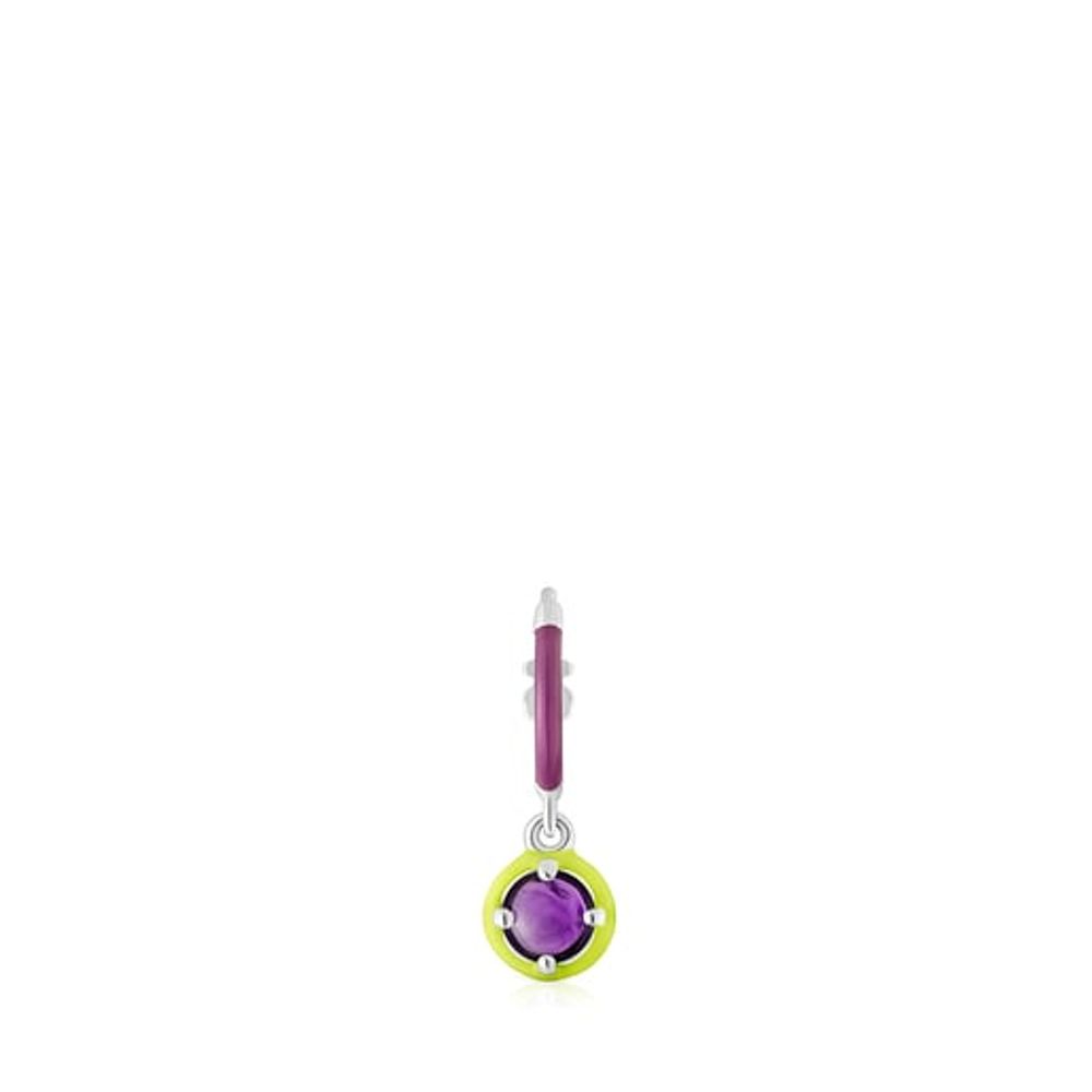 TOUS Silver TOUS Vibrant Colors Hoop earring with amethyst and enamel |  Plaza Las Americas