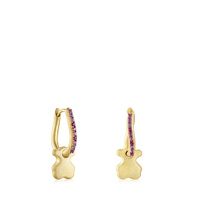 Silver vermeil Luah bear Earrings with sapphires