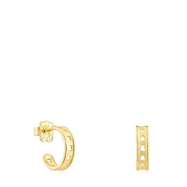 TOUS Small silver vermeil TOUS Bear Row hoop earrings with silhouette |  Westland Mall