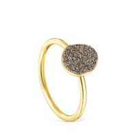 Silver Vermeil Nenufar Ring with Diamonds