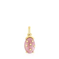 Silver vermeil Virtual Garden Pendant with rhodonite