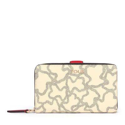 Mediana Billetera Kaos Icon Multi Beige - Rojo