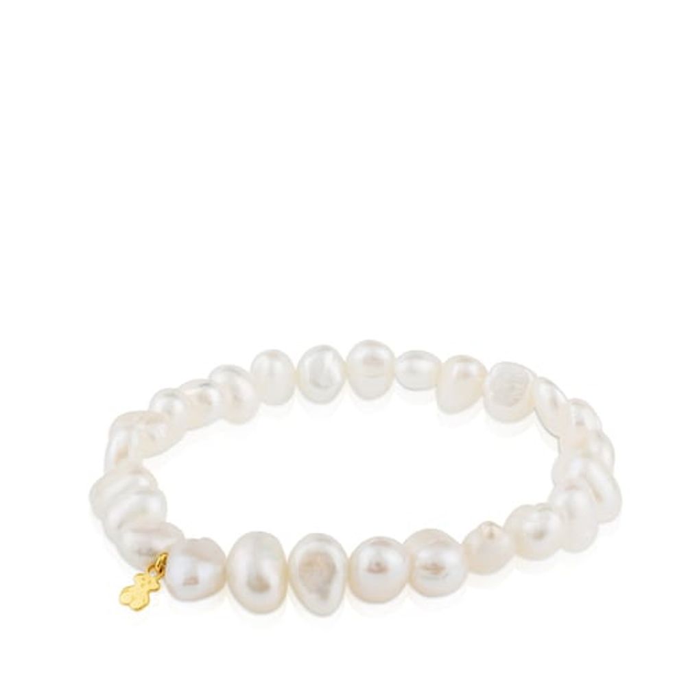 TOUS Gold Sweet Dolls Bracelet with baroque pearls and Bear motif | Plaza  Las Americas