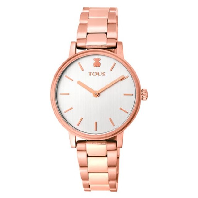 TOUS Pink IP steel Rond Color Watch with green-gradient zirconias |  Westland Mall