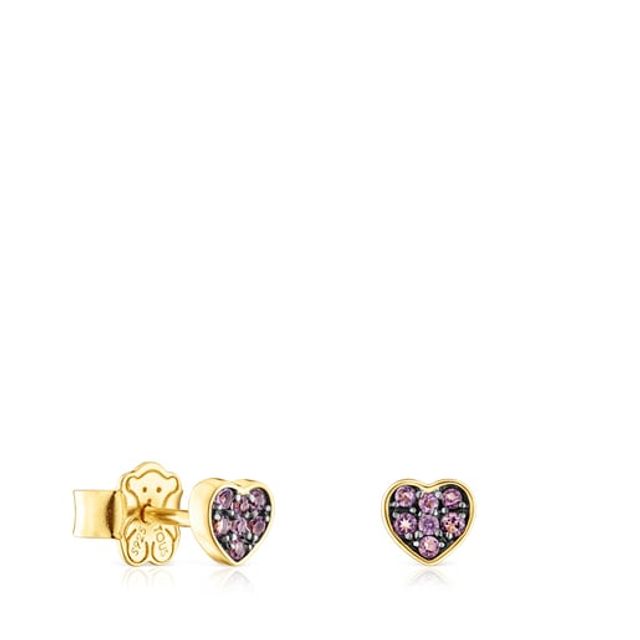 TOUS Silver vermeil TOUS New Motif Earrings with amethyst heart | Westland  Mall