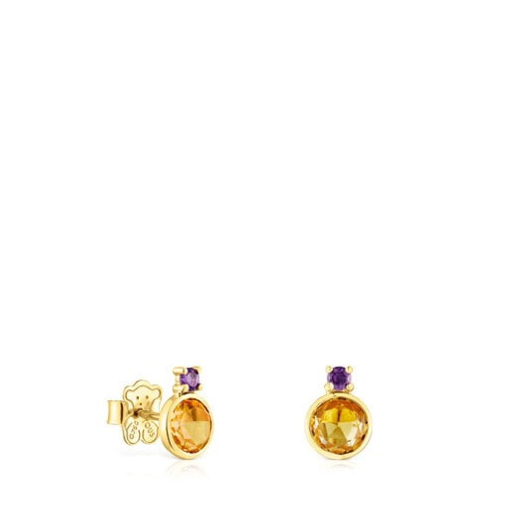 TOUS Gold Virtual Garden Earrings with citrine and amethyst | Westland Mall