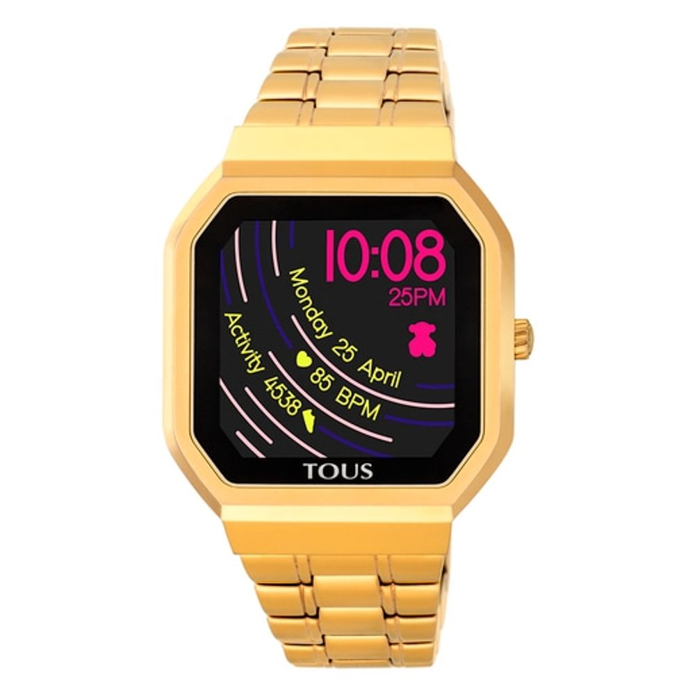 TOUS Gold-colored IP steel B-Connect Watch | Plaza Las Americas