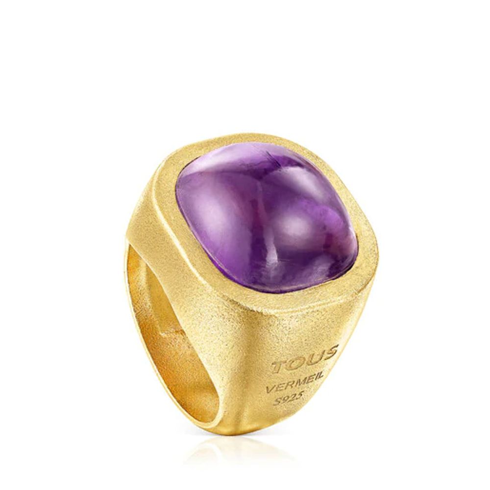 TOUS Silver vermeil Nattfall Ring with amethyst | Plaza Las Americas