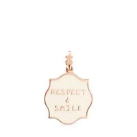 Medallions Respect & Smile Pendant in Silver Vermeil with Enamel