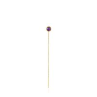 Silver vermeil Plump Long 1/2 earring with amethyst