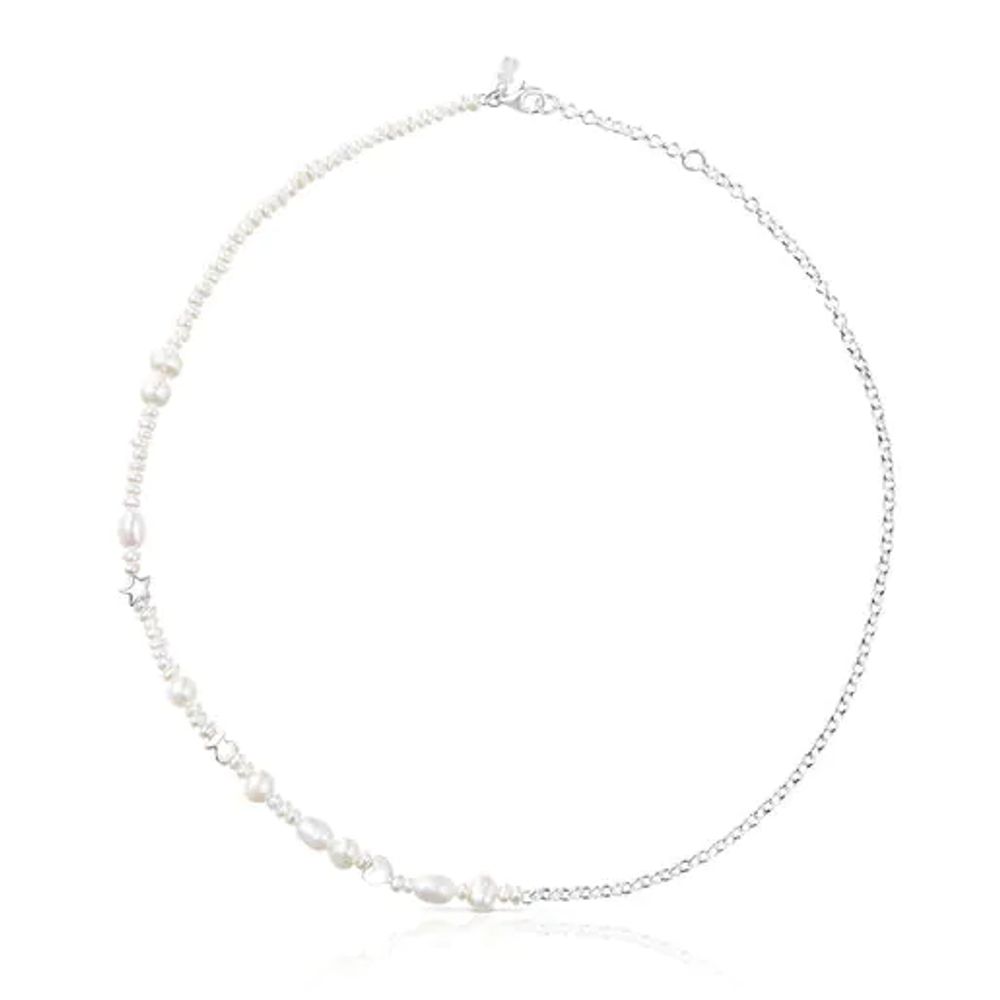 TOUS Silver and cultured pearls Mini Icons Necklace with three charms |  Plaza Las Americas