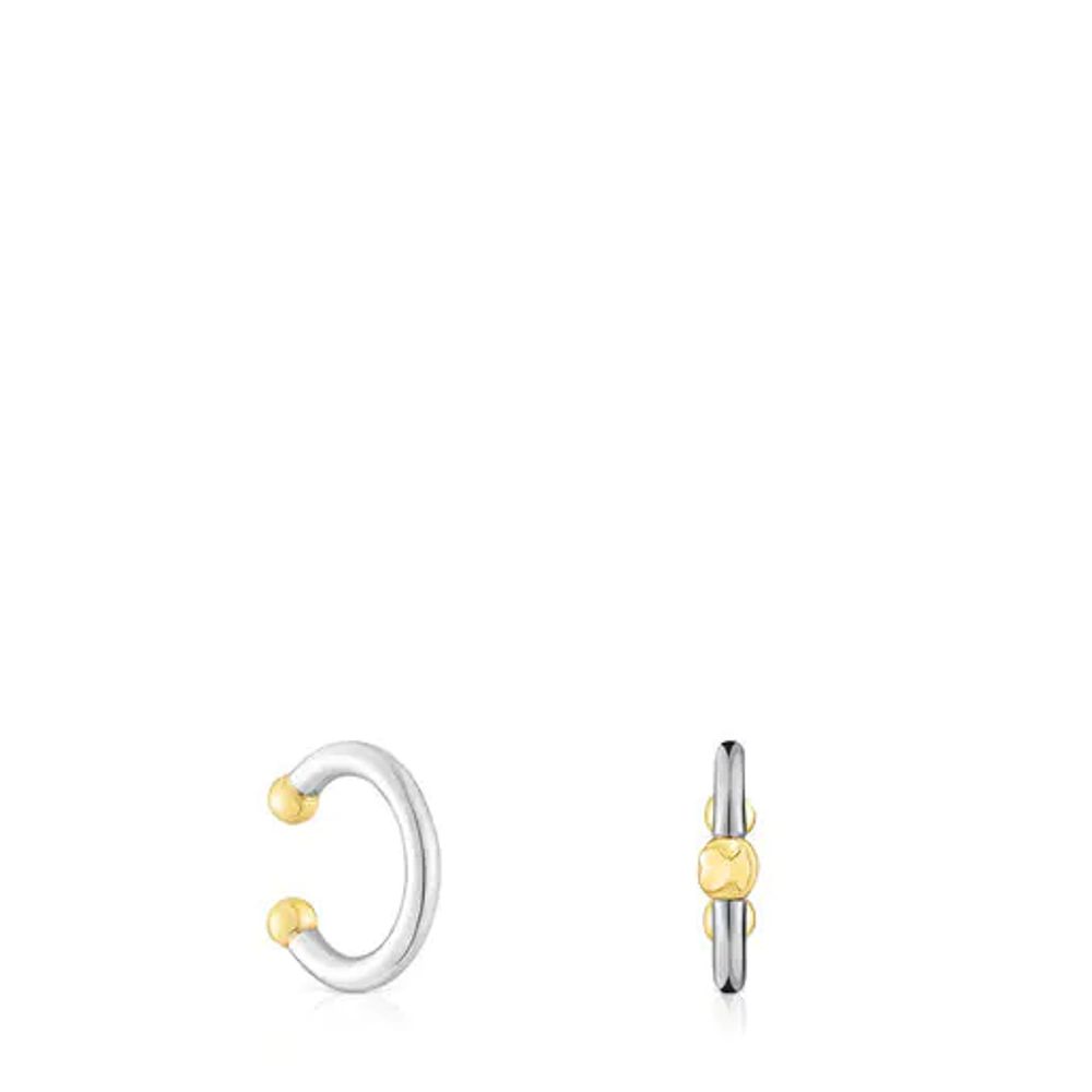 Pack de Earcuffs de dark silver y baño de oro 18 kt sobre plata St. Tropez