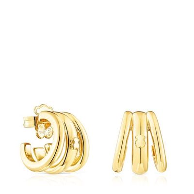 Silver vermeil TOUS Fellow Triple-hoop earrings