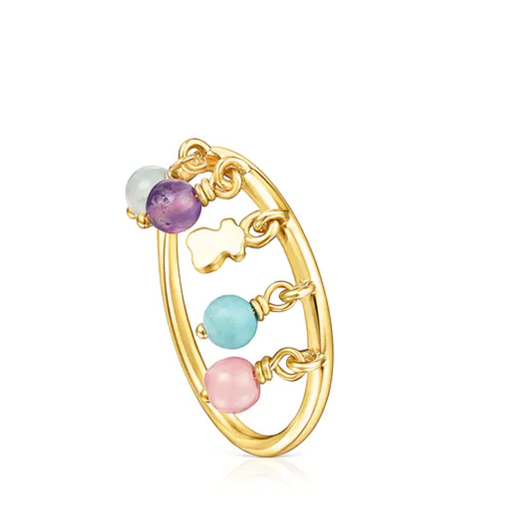 TOUS Silver Vermeil TOUS Cool Joy Ring with multicolor Gemstones | Plaza  Las Americas