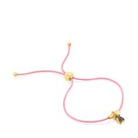 Silver vermeil Luah bear cord Bracelet with quartz