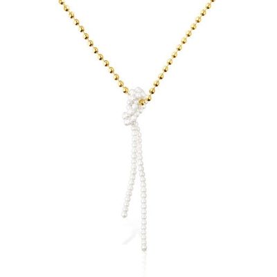 Silver vermeil Gloss Necklace with cultured pearls