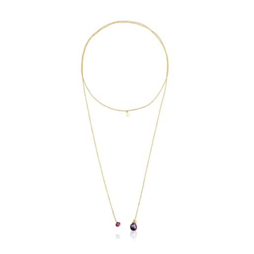 TOUS Silver vermeil Teddy Bear Gems open Necklace with pearl and ruby |  Westland Mall