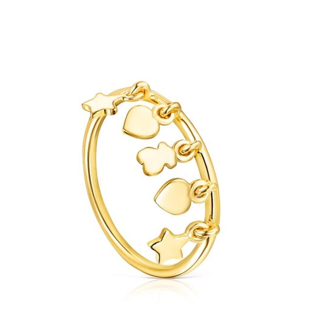 TOUS Silver Vermeil TOUS Cool Joy Ring with Bear, Heart and Star motifs |  Westland Mall
