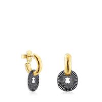 Short two-tone Oursin Earrings