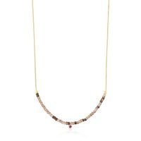 Gold TOUS Cool Joy Necklace with smoky quartz and rhodolite