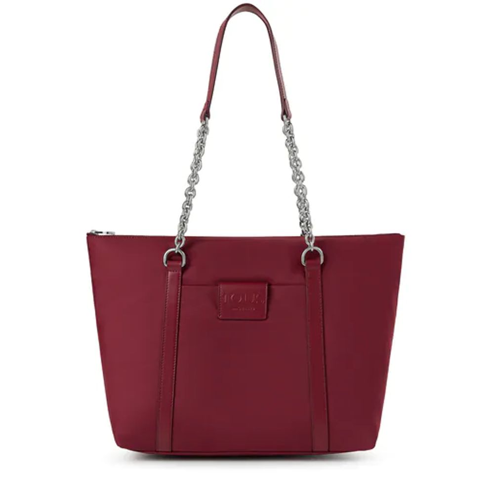 Large burgundy Empire Soft Chain Tote bag