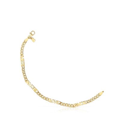 TOUS Gold Crossword Love Bracelet with diamond | Westland Mall