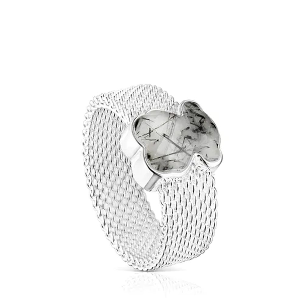 TOUS Silver TOUS Mesh Color Ring with faceted Tourmalinated quartz Bear  motif | Westland Mall