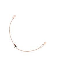 Pulsera Teddy Bear Stars con baño de oro rosa 18 kt sobre plata, espinela y rubí