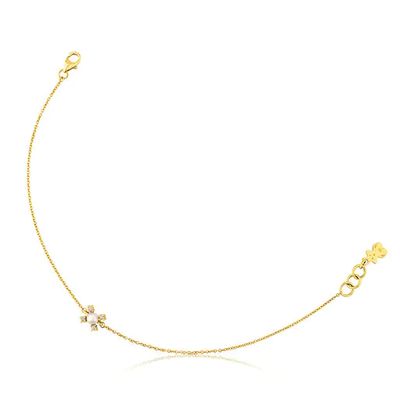 Pulsera de oro con diamantes y perla Eklat