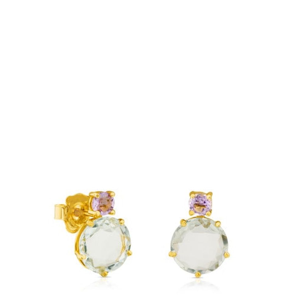 TOUS Ivette Earrings in Gold with Praseolite and Amethyst | Plaza Las  Americas