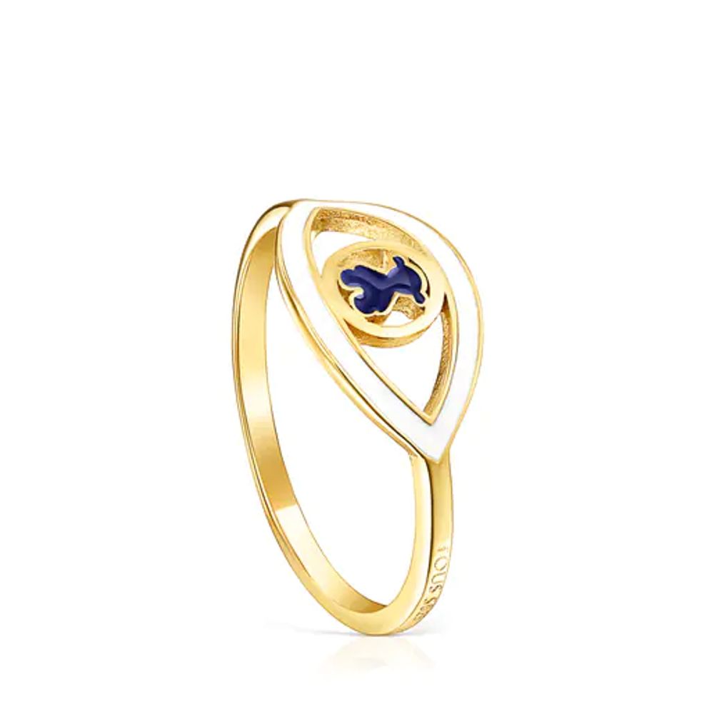 TOUS Silver Vermeil TOUS Good Vibes eye Ring with blue enamel Bear motif |  Westland Mall