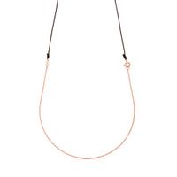 Long Rose Silver Vermeil TOUS Chain Chain with brown Cord