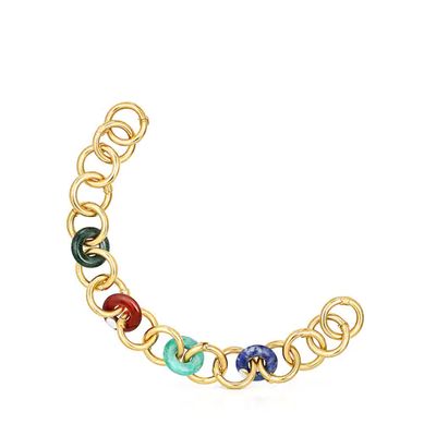 Pulsera Hold Gems con baño de oro 18 kt sobre plata con Gemas