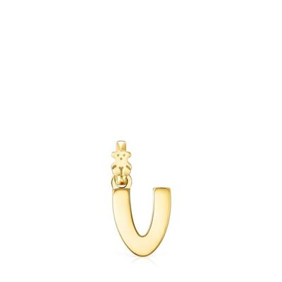 Dije Alphabet letra V con baño de oro 18 kt sobre plata