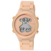 Reloj digital D-Bear de policarbonato con correa de silicona nude