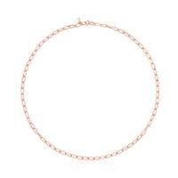 Gargantilla con baño de oro rosa 18 kt sobre plata y anillas ovales, 45 cm Chain