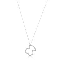 White Gold TOUS Icon Gems Necklace with Diamonds 2cm. Bear motif